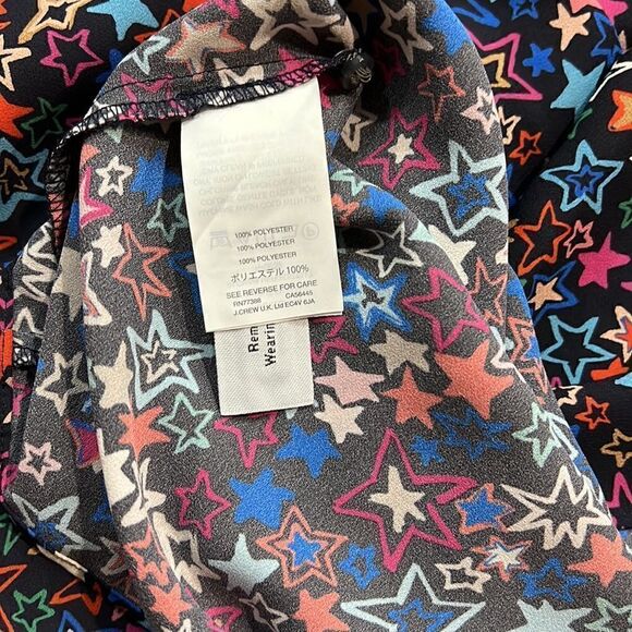J Crew One Shoulder In Kaleidoscope Star Print Blouse size 8 - Picture 7 of 8